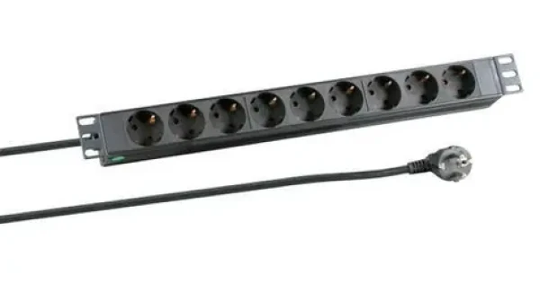 EFB EK631DE.1 čierna / PDU / 19" 1U / 9x Schuko zásuvka / bez vypínača / 2 m kábel (EK631DE.1)