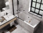 BESCO - Obdĺžniková vaňa QUADRO SLIM - Nožičky k vani - S nožičkami, Rozmer vane - 155 × 70 cm VANQAUD155SLIM+OLVPINOZ