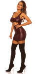 Sexy KouCla UnderBoob? WetLook Minidress BORDEAUX Einheitsgroesse