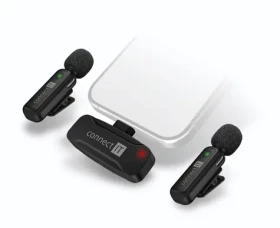 Connect IT CMI-1011-BK Sada 2ks bezdrôtových mikrofónov ClipMic s USB-C prijímačom čierna / USB-C konektor (CMI-1011-BK)