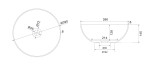 SAPHO - THIN umývadlo na dosku Ø 39 cm, bielá mat WN185
