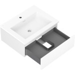 MEXEN/S - Rivel kúpeľňová skrinka 60 cm s umývadlom Otis, 1 šuplík, reliéf, biela mat 91A20-06023-1-BF01-W18M01