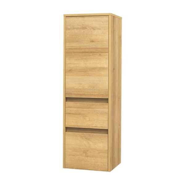Mereo Opto kúpeľňová skrinka vysoká 125 cm, pravé otváranie, dub Riviera CN924P