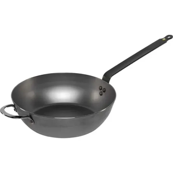 De Buyer Mineral B hlboká oceľová panvica s plochou rukoväťou 32 cm (DB5614-32)