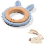 BABYONO Hryzačka dreveno-silikónová Bunny