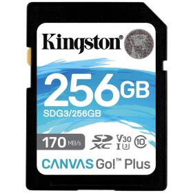 Kingston Canvas Go! Plus pamäťová SD karta 256 GB Class 10 UHS-I; SDG3/256GB