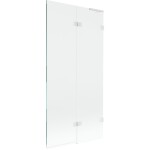 MEXEN/S - Lunar L vaňová zástena 2-krídlová pravá 90 x 150, transparent, biela 897L-090-100-20-00-P