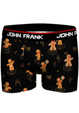 Pánske boxerky John Frank JFBD47-CH-GINGER L černá