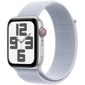 Apple Watch SE (2024) GPS + Cellular 44mm Strieborné hliníkové telo - Oblačne modrý prevliekací remienok (MXGR3QC/A)