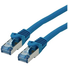 Roline 21.15.2974 RJ45 sieťové káble, prepojovacie káble CAT 6A S/FTP 0.30 m modrá dvojžilový tienený, bez halogénov, samozhášavý 1 ks; 21.15.2974