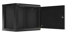 Lanberg WF01-6409-00B čierna / Nástenný rozvádzač / 19" / 9U / 600x450 mm / kovové dvere / flat pack (WF01-6409-00B)
