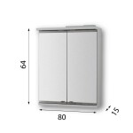 OLSEN SPA - Vrchný zrkadlová skrinka NICE s LED osvetlením - Rozmery skriniek - 80 × 64 × 15 cm OLNNIC80