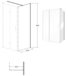 BESCO - Pevná stena EXO-CH - FARBA rámu - Chróm / Leštený hliník (ALU), Rozmer A - 100, Rozmer C - 190, Smer zatvárania - Univerzálne Ľavé / Pravé, Výplň - Číre bezpečnostné sklo - 6 mm BCEXOCH100CC