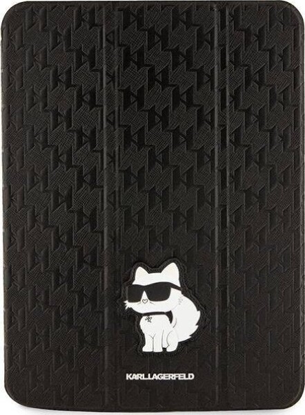 Karl Lagerfeld Etui Karl Lagerfeld KLFC11SAKHPCK Apple iPad 10.9 2022 (10. generacji) Čierny/black Saffiano Monogram Choupette Magnet Allover