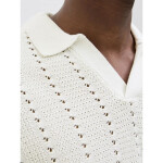 Jack&Jones pánska košeľa JORPAROS KNIT ESTER SS CROCHET POLO 12272562 SEA SALT XL