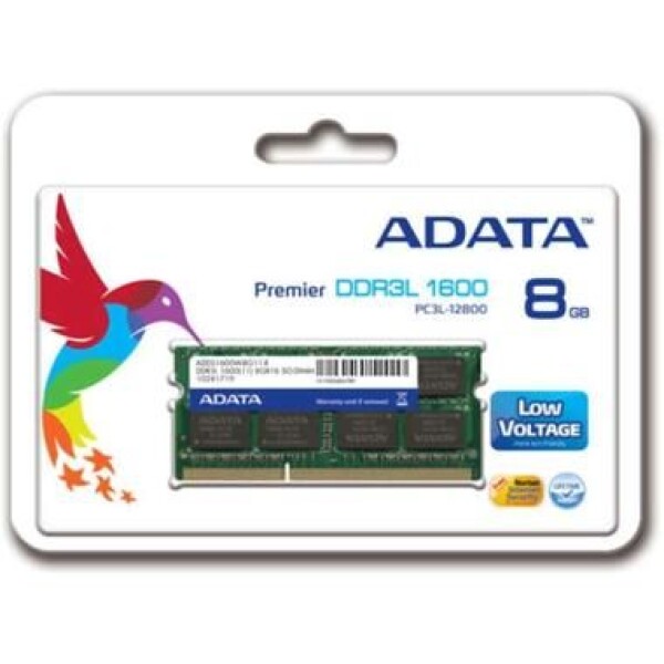 ADATA 8GB / 1600MHz / DDR3L / CL11 / SODIMM / 1.35V / Single Tray (ADDS1600W8G11-S)