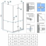 REA/S - Sprchovací kút Moliere dvere / stena 80x80 MOLDS080080