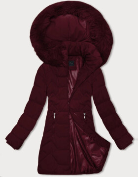 Dámska bordová bunda s kapucňou J Style (16M9121-06) odstíny červené XL (42)