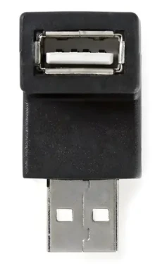 Nedis Adaptér USB-A(M) - USB-A(F) čierna / Adaptér / USB 2.0 / 480 Mbps / poniklovaný (CCGB60930BK)