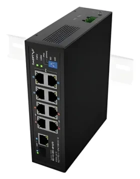 Lanberg ILFE-8P-1GE-1S-120 / Switch / 8x Fast Ethernet PoE / 4X PoE + 4X PoE + / 1x GbE + 1x SFP / DIN / Unmanaged (ILFE-8P-1GE-1S-120)