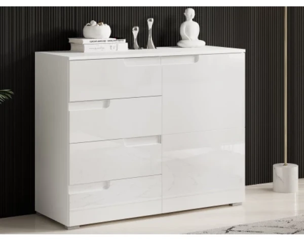 Skrinka Spice, lesklá biela%