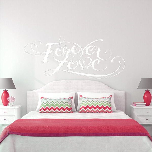 Veselá Stena Samolepka Forever love Farba: bílá, Veľkosť: 80 x 34 cm