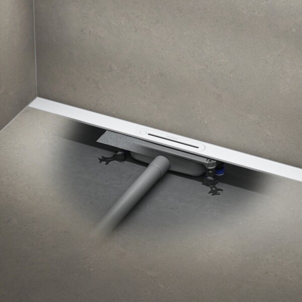 SET Sprchový žlab Kaldewei Flowline Zero 120 cm nerez bílá mat a odtoková souprava FlowDrain Regular 940100010711+687744800000 KALDEWEISET23