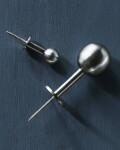 House Doctor Kovový vešiak Ball Silver Finish Small – set 2 ks