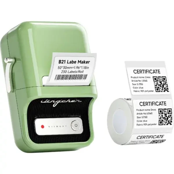 Niimbot B21 Pre zelená / Tlačiareň štítkov / 300 dpi / BT / USB-C (1AC23031601)