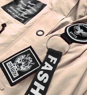 Béžová ľahká dámska bunda typu parka (B9786-46) odstíny béžové XXL (44)