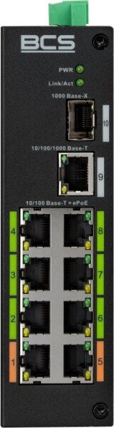 BCS BCS-L-SP08E01G-1SFP(2) BCS Switch 8x PoE, 1x RJ45, 1x SFP Gigabit