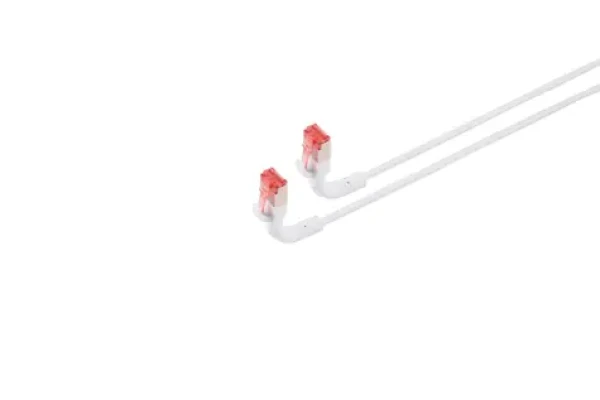 Lanview Cat6a U/FTP biela / Sieťový kábel / RJ-45 / 5 m / ohybný konektor (LV-6AFTP-FLEX-ANG-05W)