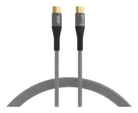 EFB USB-C 100W šedá / Nabíjací kábel / PD 3.0 / E-Marker chip / opletený / 3 m (USB-CC-00004)