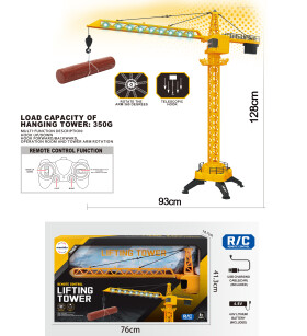 Mamido Mamido Žeriav na diaľkové ovládanie 128 cm so svetlami, Otočné rameno 360°