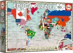Educa Puzzle Mapa sveta s vlajkami