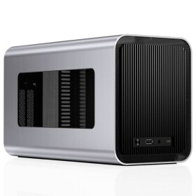 Jonsbo V11 strieborná / Mini-ITX / 1x USB-A 3.0 / 1x USB-C 3.0 / bez zdroja / Riser kábel PCI-E 4.0 (V11 SILVER)