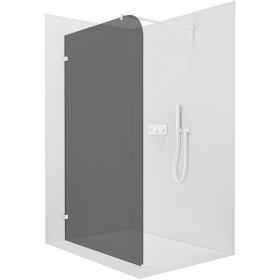 CERANO - Sprchová zástena Walk-in Orbis Round Ľ/P - 8 mm - okrúhla vzpera - biela matná, grafitové sklo - 130x200 CER-978765