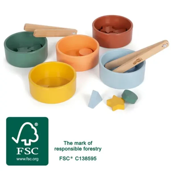 Small Foot Montessori triediaca hra s kliešťami