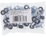 InLine Montážna sada M6 20 ks / Montážna sada do racku / klietkové matice a skrutky / 16 mm / kov, plast (01950A)