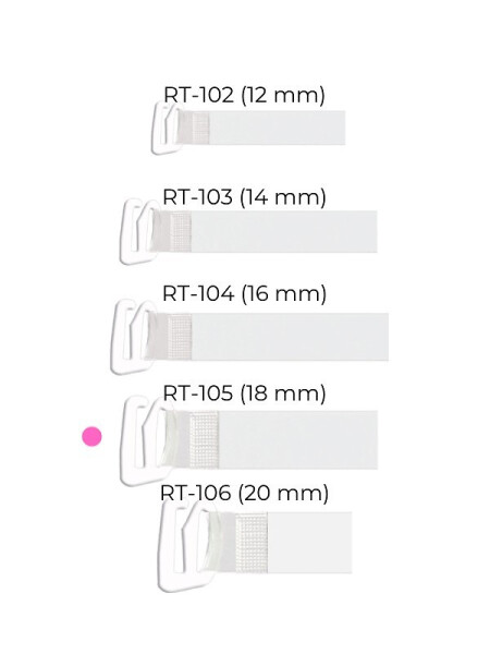 Julimex RT 105 silikónové remienky s kovovou prackou 18 mm průhledný bílý klip 18 mm