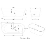 INVENA - Vaňa voľne stojaca 170 cm limnos so sifónom biela; AN-00-120-M