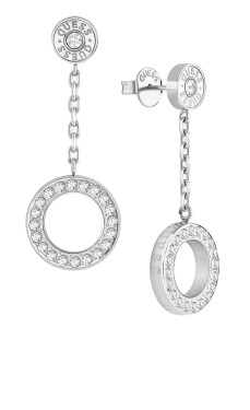 Guess Štýlové visiace náušnice Circle Lights JUBE03161JWRHT/U