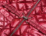 Červená prošívaná dámská bunda s páskem model 17099021 Červená XL (42) - BH FOREVER