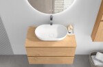 CERANO - Kúpeľňová skrinka Carole + doska pod umývadlo Navira Slim - 18 mm - dub medový - 70x49, 8x46 CER-8050BD82825