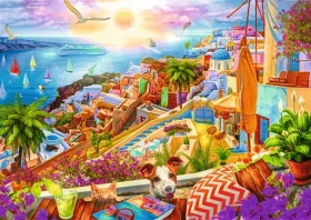 Trefl - Puzzle - Premium PLUS Tea Time: Návšteva Santorini