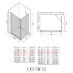 CERANO - Sprchovací kút Antelo L/P - 6 mm - čierna matná, transparentné sklo - 80x40x190 - otočný CER-477269