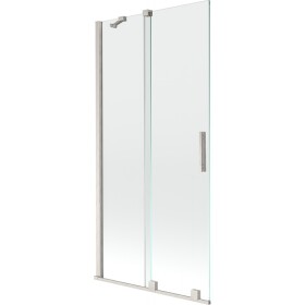 MEXEN/S - Velár dvojkrídlová posuvná vaňová zástena 95 x 150, transparent, nikel kartáčovaný 896-095-000-01-97