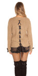 Trendy KouCla chunky knit jumper with lacing Einheitsgroesse