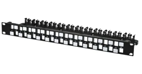 Lanview STP Cat6a 24 portov čierny / Patch panel / 19" / 1U / RJ-45 / oceľ (LVN127597)