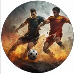 Jedlý papier „futbalisti vedľa seba“ 19,5 cm - Pictu Hap